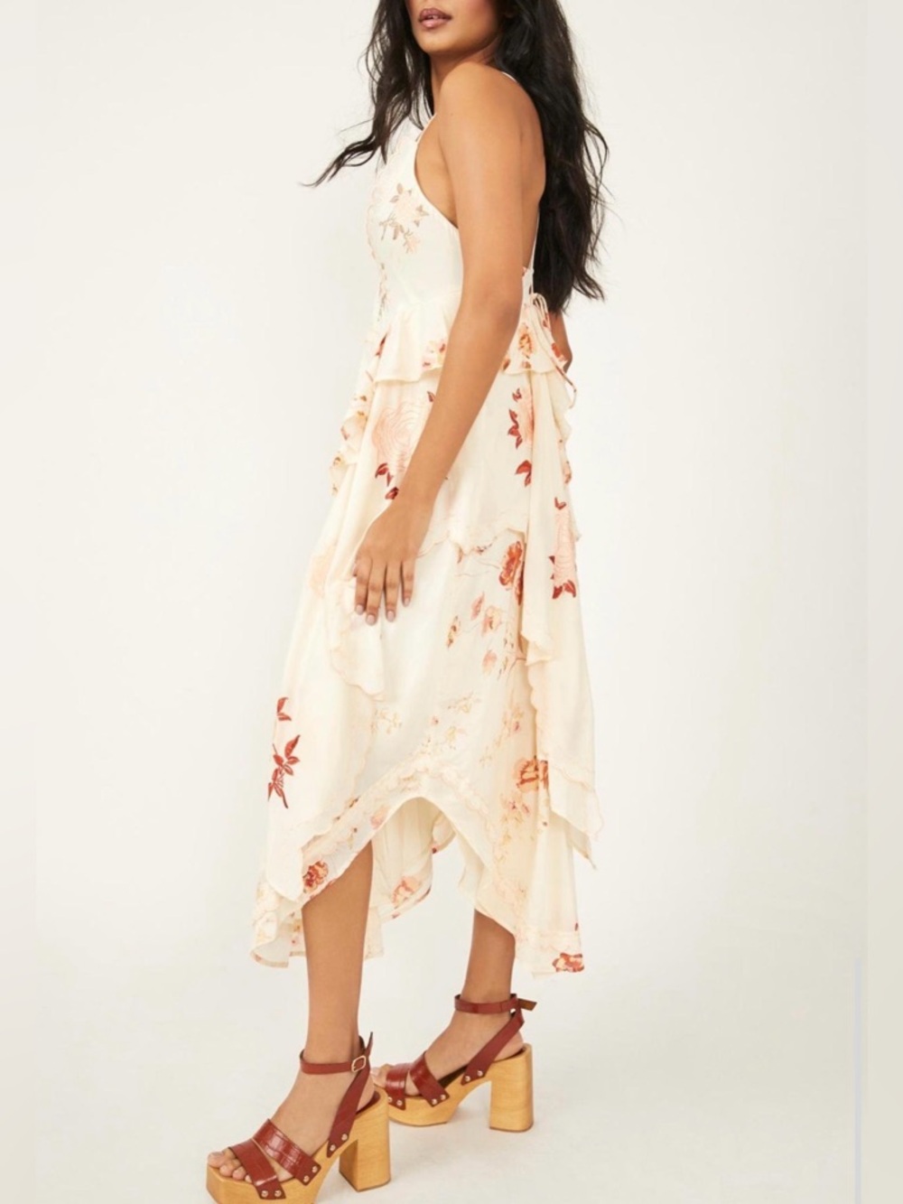 Free People Women's Audrey BOHO Embroidered Floral Sleeveless Maxi Dress Size XS - Picture 3 of 11